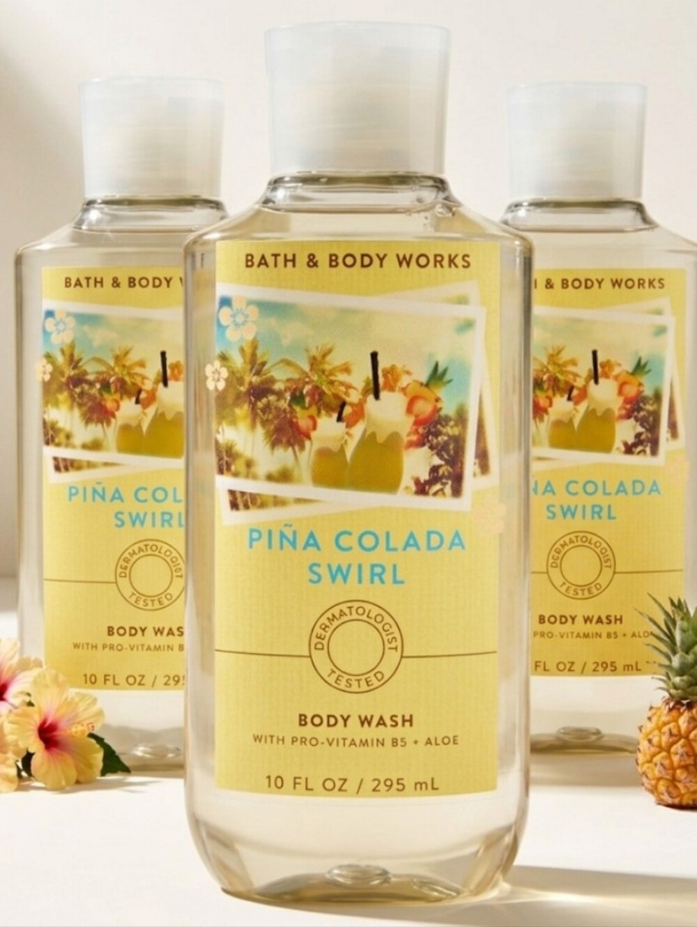 Bath & Body Works Pina Colada Swirl Body Wash - Yellow